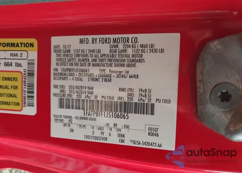 2018 Ford Mustang Gt Premium z USA, uszkodzony, nr VIN 1FATP8FF1J5106065